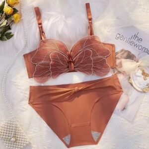 Butterflies Shape Bra Comfortable Shape Push-up Bra with Removable Straps Wire Free Bra