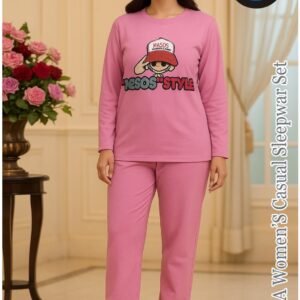 Premium Winter Fleece Night Suit for Women | Shocking pink chi Loungewear Set