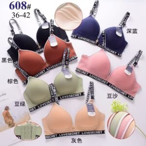 Women’s Push-Up Padded Bra, Wireless, Soft & Comfortable, Back Closure, Multicolor